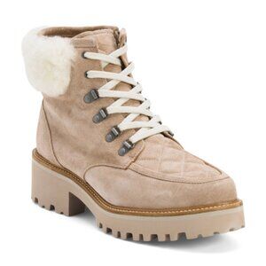 JOHNSTON AND MURPHY Made In Brazil Leather Emmalynn Quilted Hiker Boots